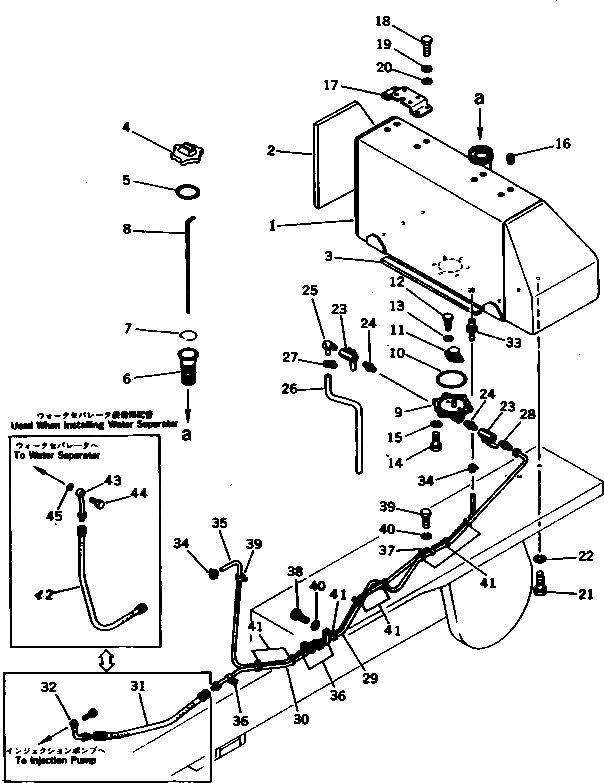 Схема запчастей Komatsu D58E-1A - ТОПЛ. БАК И ТОПЛИВОПРОВОД (REGULATION OF ЕС DYNAMIC NOISE)(№87-87) ТОПЛИВН. БАК. AND КОМПОНЕНТЫ