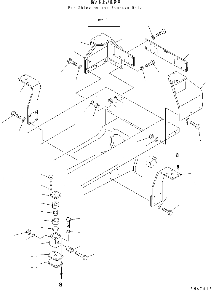 Схема запчастей Komatsu D58E-1A - ROPS КРЕПЛЕНИЕ (REGULATION OF ЕС DYNAMIC NOISE)(№87-) ЧАСТИ КОРПУСА