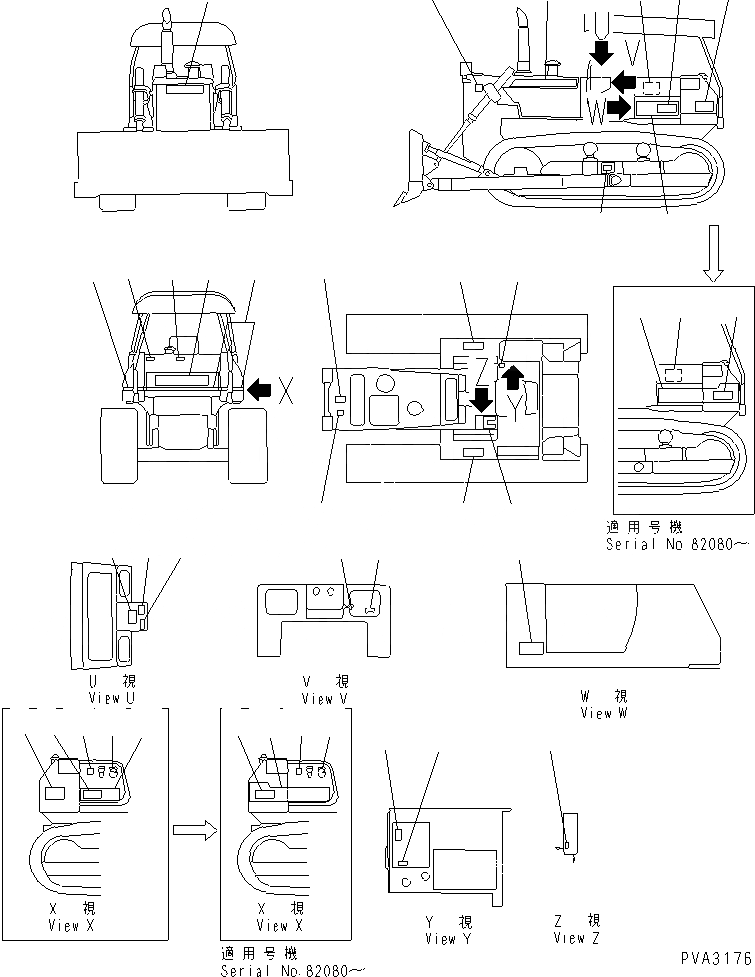 Схема запчастей Komatsu D58E-1A - МАРКИРОВКА (ФРАНЦИЯ) (EXCEPT FRANCE) МАРКИРОВКА