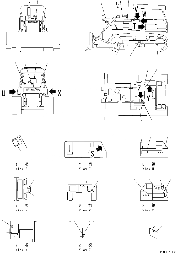 Схема запчастей Komatsu D58E-1A - МАРКИРОВКА (ПОРТУГАЛ.) (REGULATION OF ЕС DYNAMIC NOISE)(№87-) МАРКИРОВКА