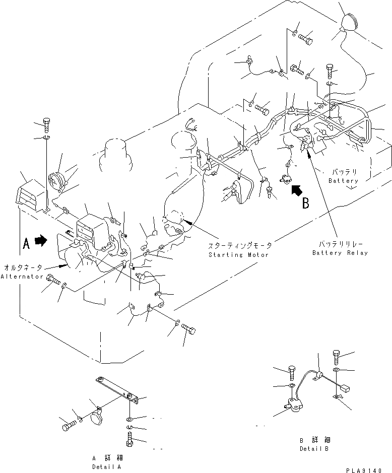 Схема запчастей Komatsu D58E-1B - ЭЛЕКТРИКА (MONO РЫЧАГ УПРАВЛ-Е СПЕЦ-Я.)(№87-) ЭЛЕКТРИКА