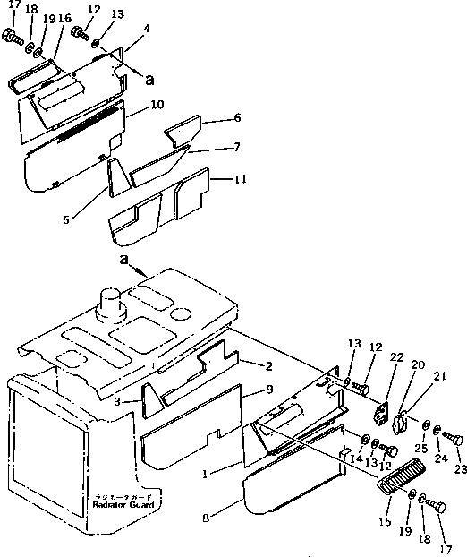 Схема запчастей Komatsu D58E-1B - БОКОВ. КРЫШКА ДВИГ. (REGULATION OF ЕС DYNAMIC NOISE)(№8-) ЧАСТИ КОРПУСА