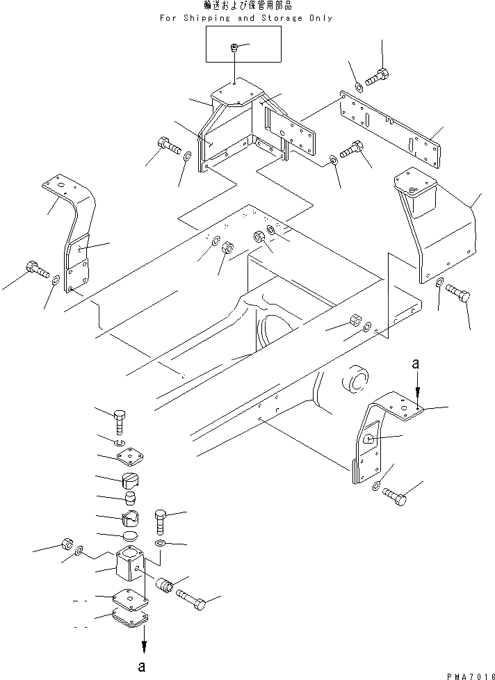 Схема запчастей Komatsu D58E-1B - ROPS КРЕПЛЕНИЕ (REGULATION OF ЕС DYNAMIC NOISE)(№87-) ЧАСТИ КОРПУСА