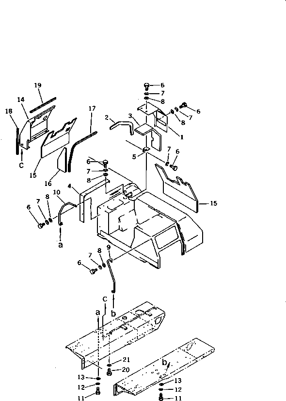 Схема запчастей Komatsu D58P-1 - БАК КРЫШКА(REGULATION OF EC INCLUSION)(№899-) КАБИНА ОПЕРАТОРА И СИСТЕМА УПРАВЛЕНИЯ