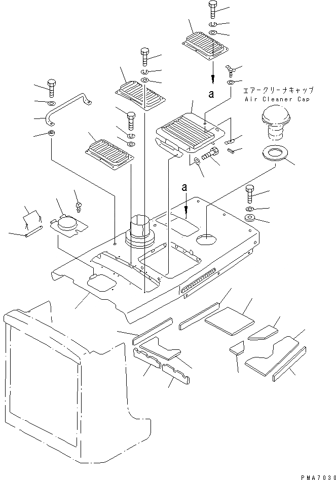 Схема запчастей Komatsu D58P-1C - КАПОТ (REGULATION OF ЕС DYNAMIC NOISE)(№88-) ЧАСТИ КОРПУСА