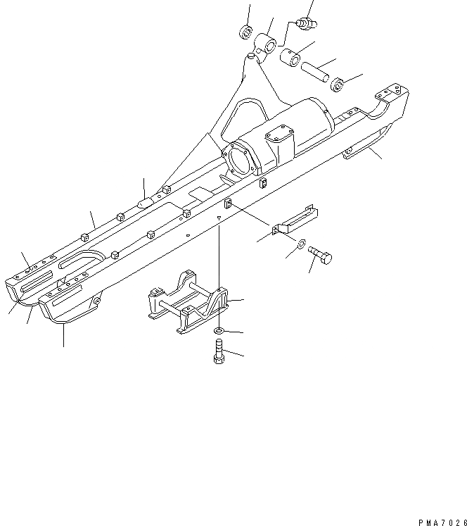 Схема запчастей Komatsu D58P-1C - ГУСЕНИЧНАЯ РАМА(№88-) ХОДОВАЯ