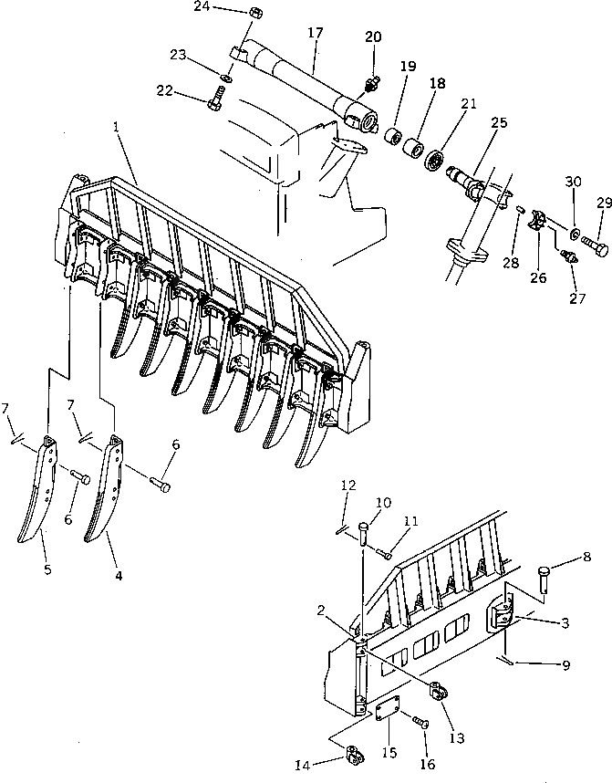 Схема запчастей Komatsu D60A-8 - ANGLE RAKE ОТВАЛ ОПЦИОННЫЕ КОМПОНЕНТЫ