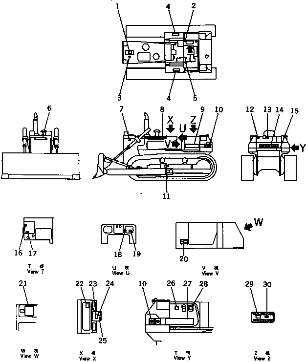 Схема запчастей Komatsu D60A-8 - МАРКИРОВКА (АНГЛ.) (ШУМОПОДАВЛ. ДЛЯ EC) (DA-8A)(№-) ШУМОПОДАВЛ. ДЛЯ EC