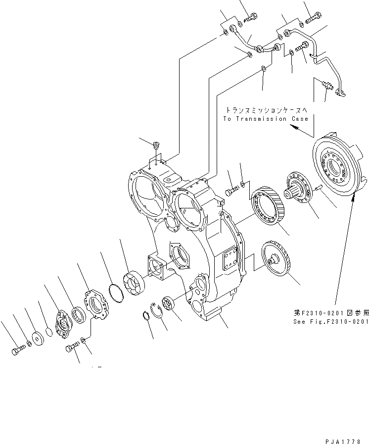 Схема запчастей Komatsu D60P-12 - ОСНОВН. МУФТА (КОРПУС И ТРУБЫ) СИЛОВАЯ ПЕРЕДАЧА И КОНЕЧНАЯ ПЕРЕДАЧА