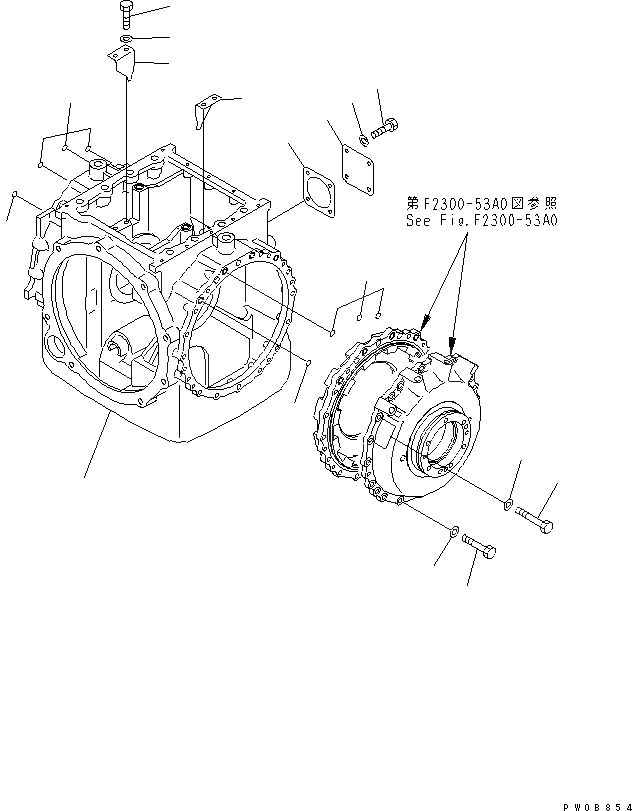 Схема запчастей Komatsu D60P-12-E - МУФТА И ТОРМОЗ. (КОРПУС) (DP) СИЛОВАЯ ПЕРЕДАЧА И КОНЕЧНАЯ ПЕРЕДАЧА