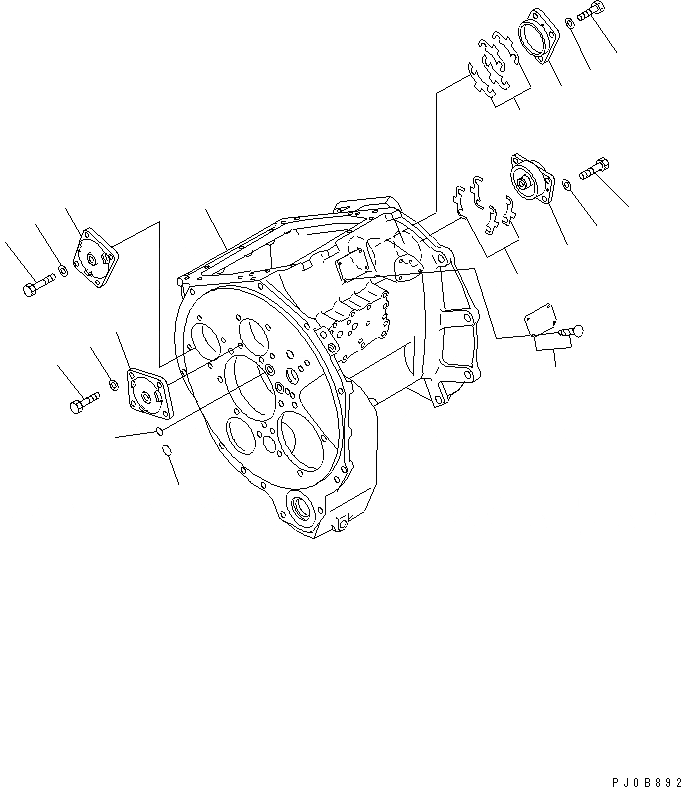 Схема запчастей Komatsu D60P-12-E - ТРАНСМИССИЯ (КОРПУС) (/) СИЛОВАЯ ПЕРЕДАЧА И КОНЕЧНАЯ ПЕРЕДАЧА