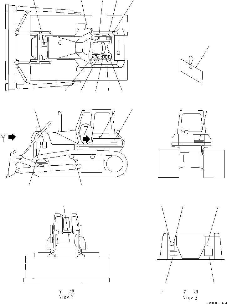 Схема запчастей Komatsu D60P-12-E - МАРКИРОВКА (ЯПОН.) (DP)(№77-) МАРКИРОВКА