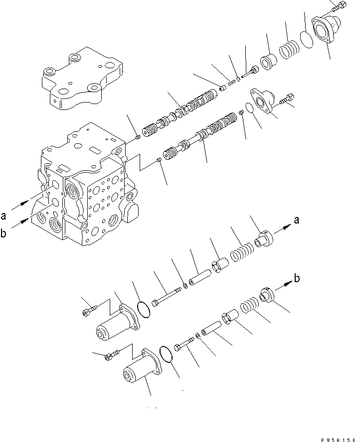 Схема запчастей Komatsu D60P-12-E - КОНТРОЛЬНЫЙ КЛАПАН (2-Х СЕЦИОНН.) (/) (STD) ОСНОВН. КОМПОНЕНТЫ И РЕМКОМПЛЕКТЫ