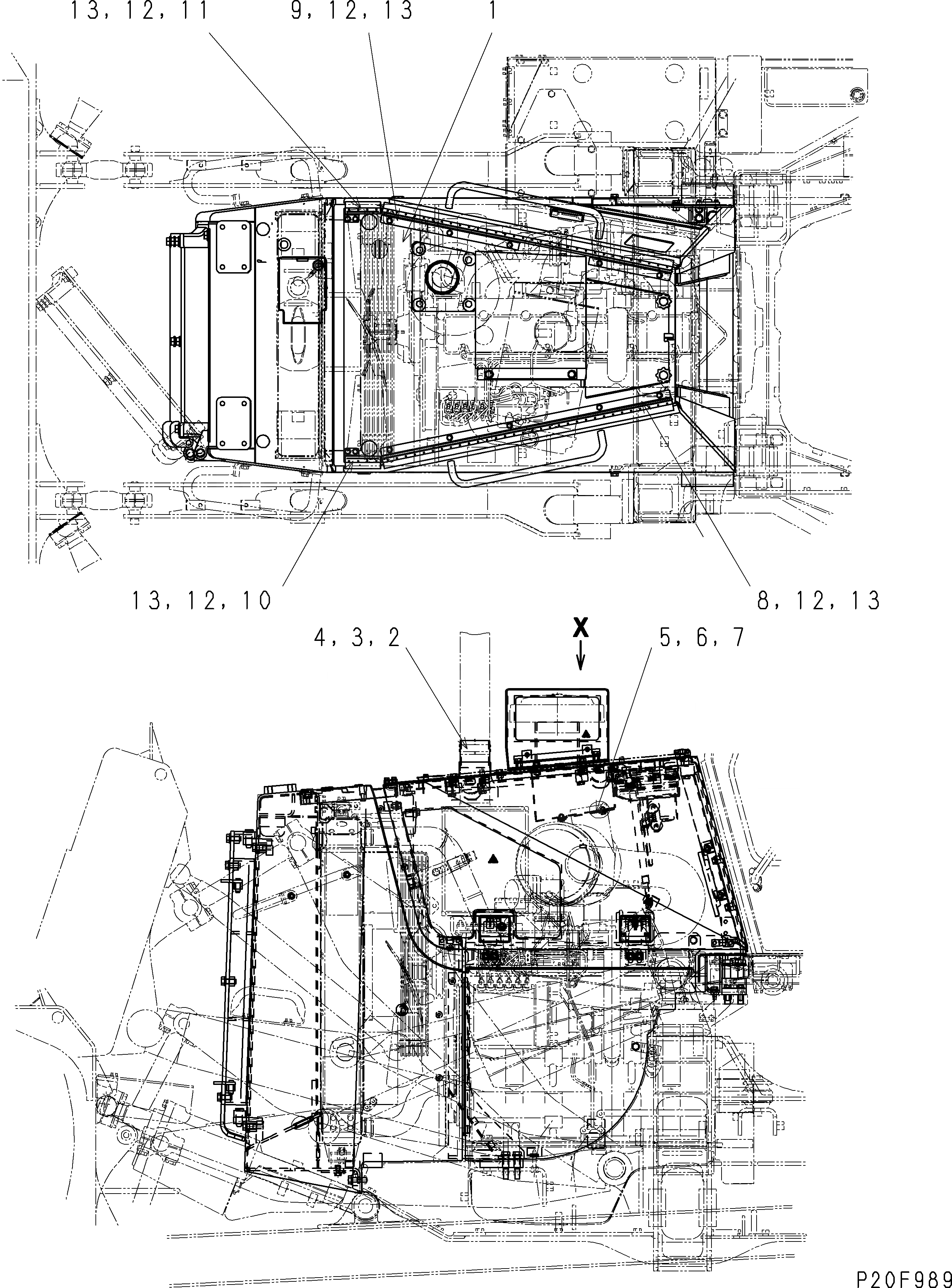 Схема запчастей Komatsu D61E-12 - КАПОТ (КАПОТ AND COVER) (С КАБИНОЙ) (С RAINКРЫШКА) (ДЛЯ СНГ)(№8-) ЧАСТИ КОРПУСА