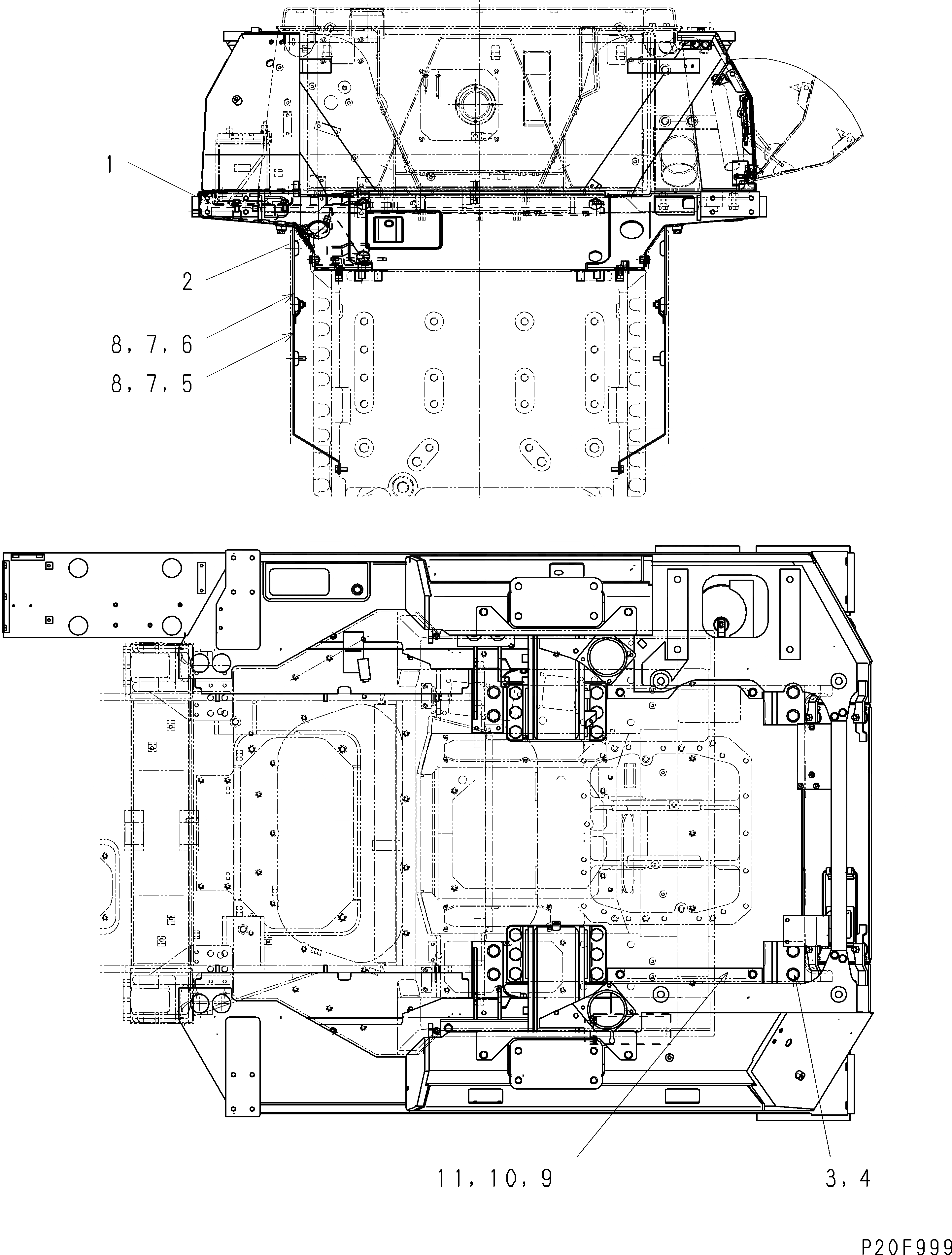 Схема запчастей Komatsu D61E-12 - КРЫЛО (ЛЕВ.) (ДЛЯ СНГ)(№8-) ЧАСТИ КОРПУСА