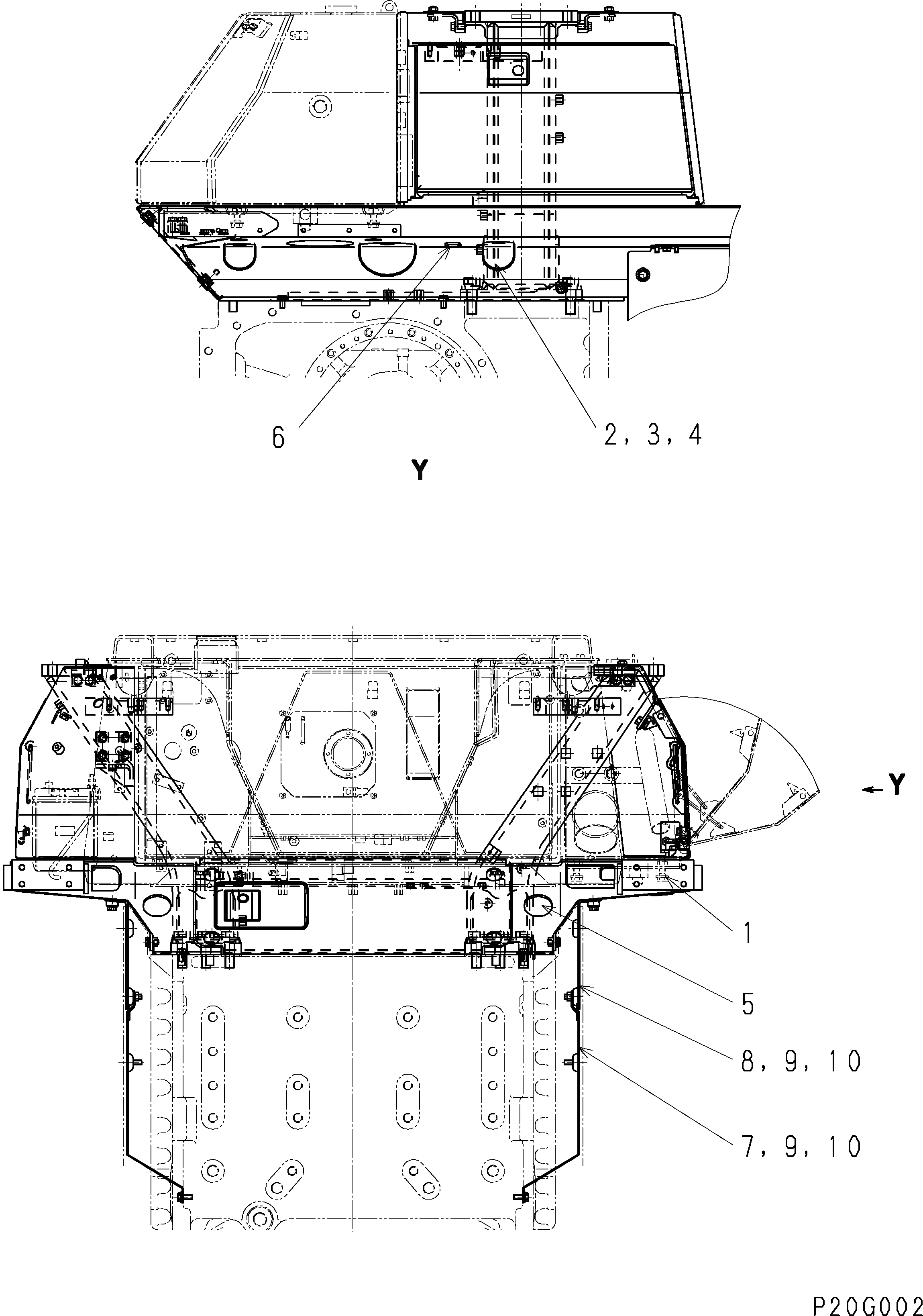 Схема запчастей Komatsu D61E-12 - КРЫЛО (ПРАВ.) (ДЛЯ СНГ)(№8-) ЧАСТИ КОРПУСА