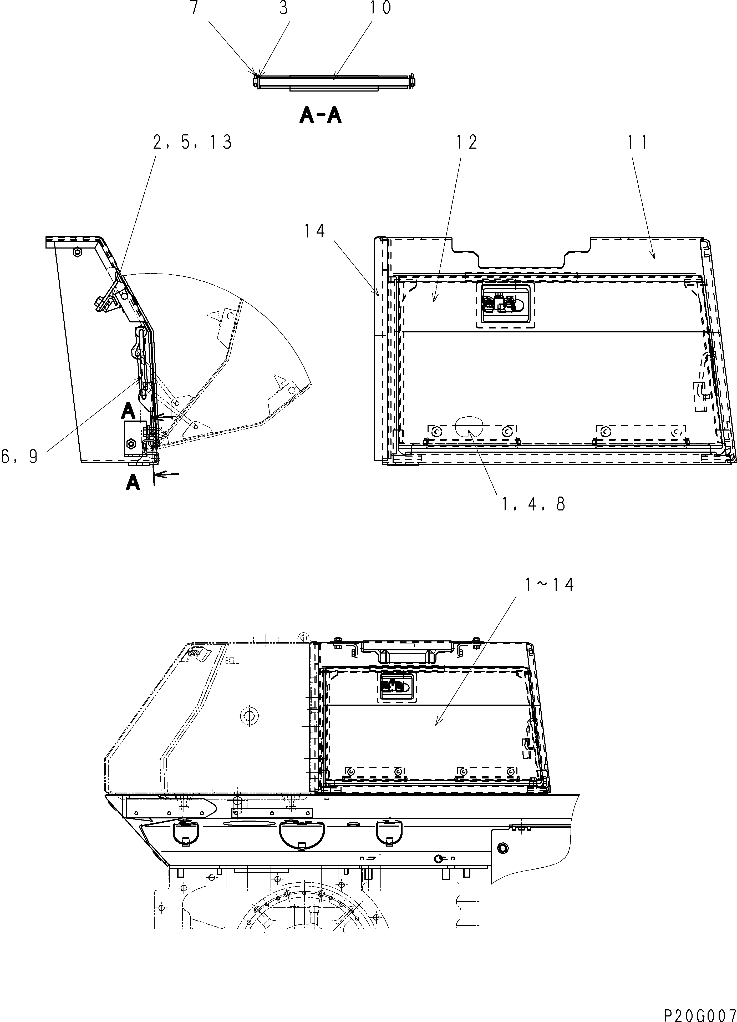 Схема запчастей Komatsu D61E-12 - КРЫШКА КРЫЛА (FILER COVER) (ДЛЯ СНГ)(№8-) ЧАСТИ КОРПУСА