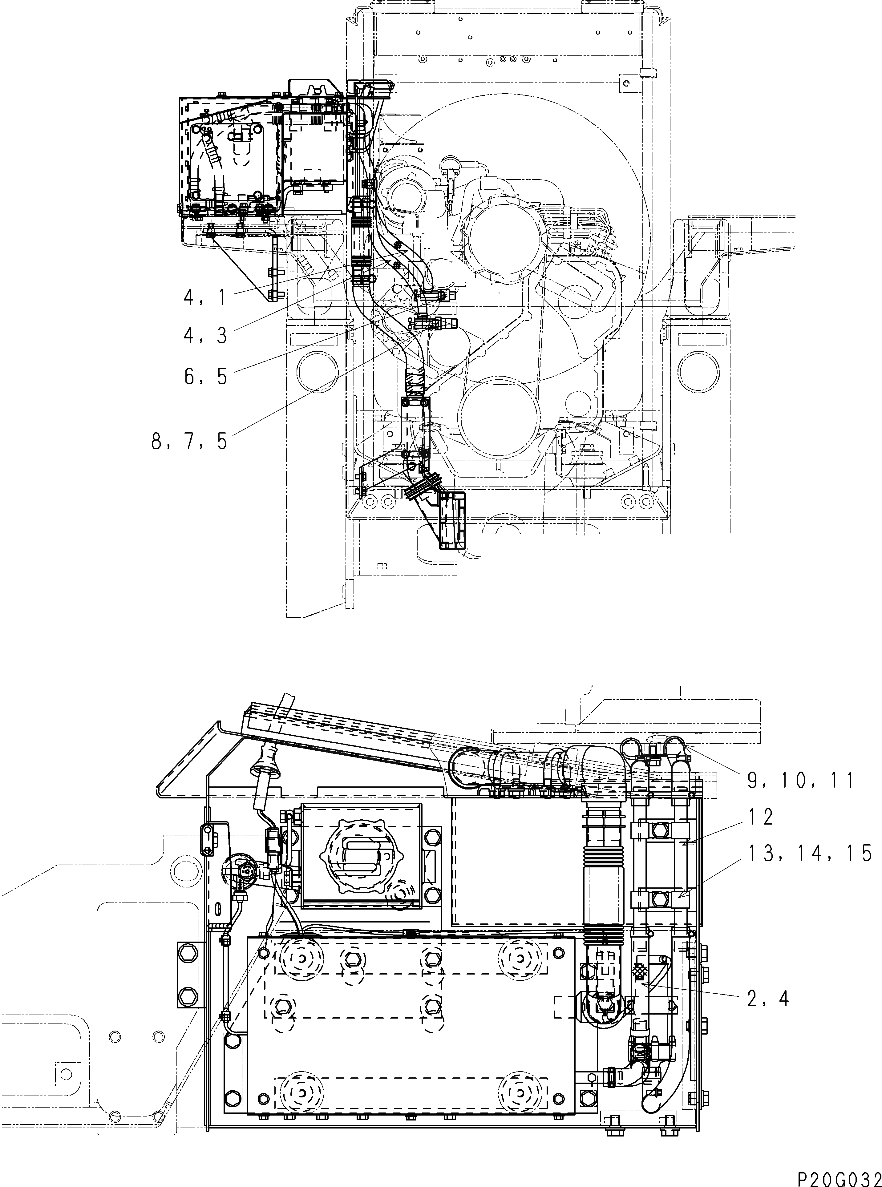 Схема запчастей Komatsu D61E-12 - ХЛАДАГЕНТ ПРЕДПУСКОВ. ПОДОГРЕВ (ВОДН. ЛИНИЯ) (КЛАПАН) (ДЛЯ СНГ)(№8-) РАЗНОЕ