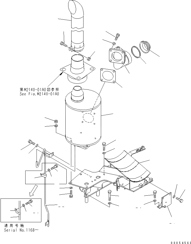Схема запчастей Komatsu D61E-12 - ГЛУШИТЕЛЬ (КОРОТК. ТИП) КОМПОНЕНТЫ ДВИГАТЕЛЯ