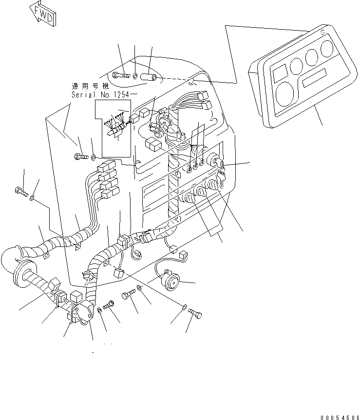 Схема запчастей Komatsu D61E-12 - ПРИБОРНАЯ ПАНЕЛЬ (АКСЕССУАРЫ) (С КОНДИЦИОНЕРОМ И ОБОГРЕВАТЕЛЬ.) КАБИНА ОПЕРАТОРА И СИСТЕМА УПРАВЛЕНИЯ