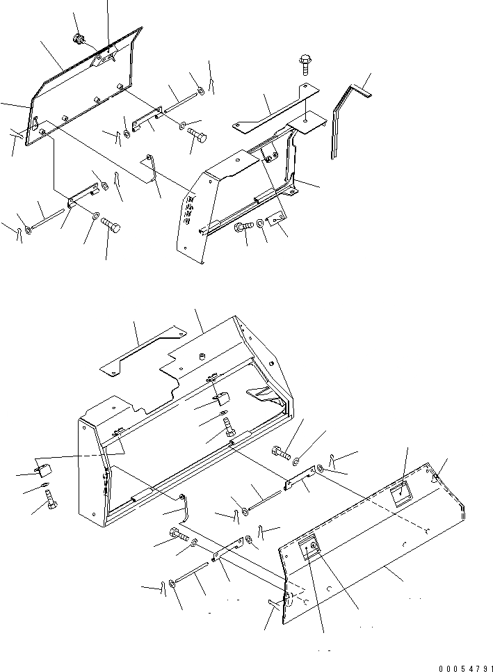 Схема запчастей Komatsu D61E-12 - КРЫШКА КРЫЛА (АККУМУЛЯТОР И FILER COVER) ЧАСТИ КОРПУСА