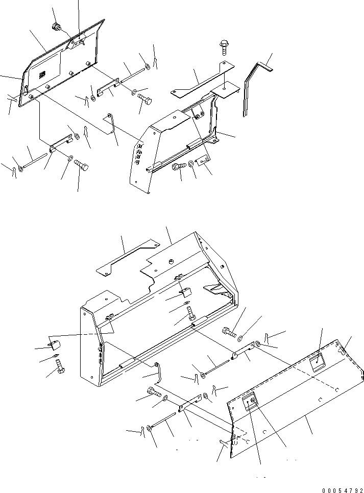 Схема запчастей Komatsu D61E-12 - КРЫШКА КРЫЛА (АККУМУЛЯТОР И FILER COVER) (С КОНДИЦИОНЕРОМ) ЧАСТИ КОРПУСА