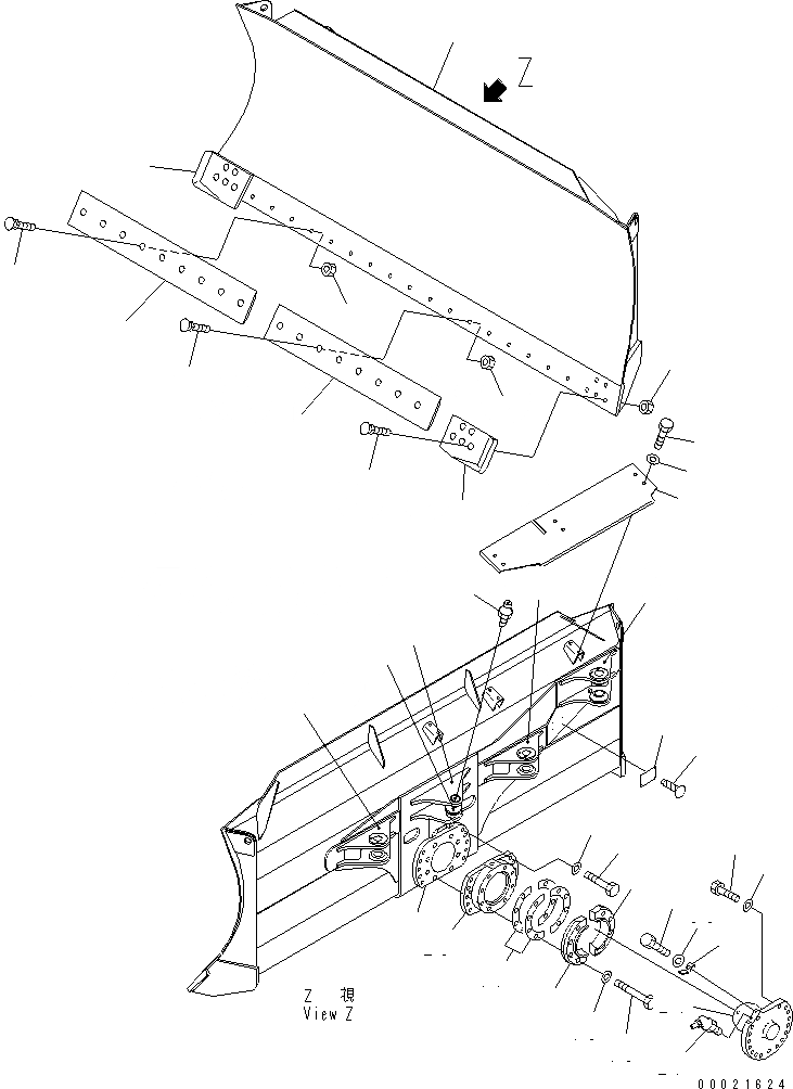 Схема запчастей Komatsu D61E-12 - ОТВАЛ (ПОВОРОТН. ОТВАЛ С ИЗМ. УГЛОМ DOZER)(№8-) РАБОЧЕЕ ОБОРУДОВАНИЕ