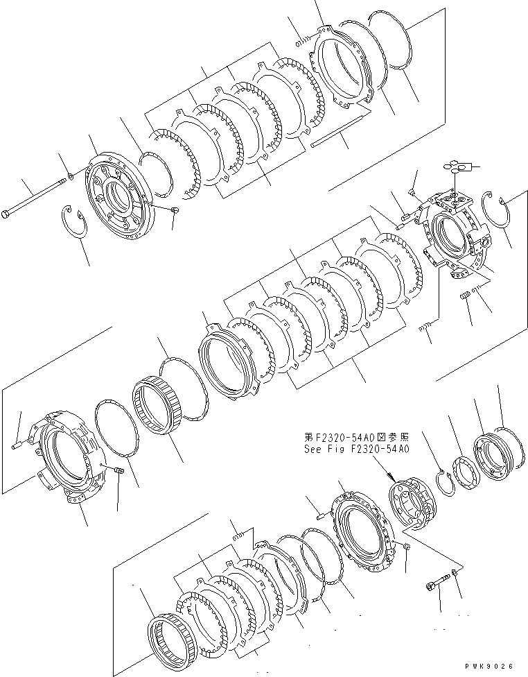 Схема запчастей Komatsu D61E-12 - ТРАНСМИССИЯ (3¤МУФТА ВПЕРЕД/РЕВЕРС) СИЛОВАЯ ПЕРЕДАЧА И КОНЕЧНАЯ ПЕРЕДАЧА