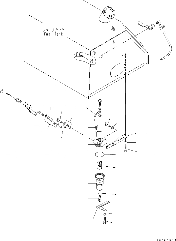 Схема запчастей Komatsu D61EX-12A-W - ДОПОЛН. ТОПЛИВН. ФИЛЬТР ТОПЛИВН. БАК. AND КОМПОНЕНТЫ