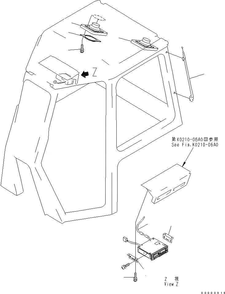 Схема запчастей Komatsu D61EX-12A-W - КАБИНА (РАДИО КОРПУС КРЕПЛЕНИЯ) (С ГРОМКОГОВОРИТЕЛЕМ) КАБИНА ОПЕРАТОРА И СИСТЕМА УПРАВЛЕНИЯ