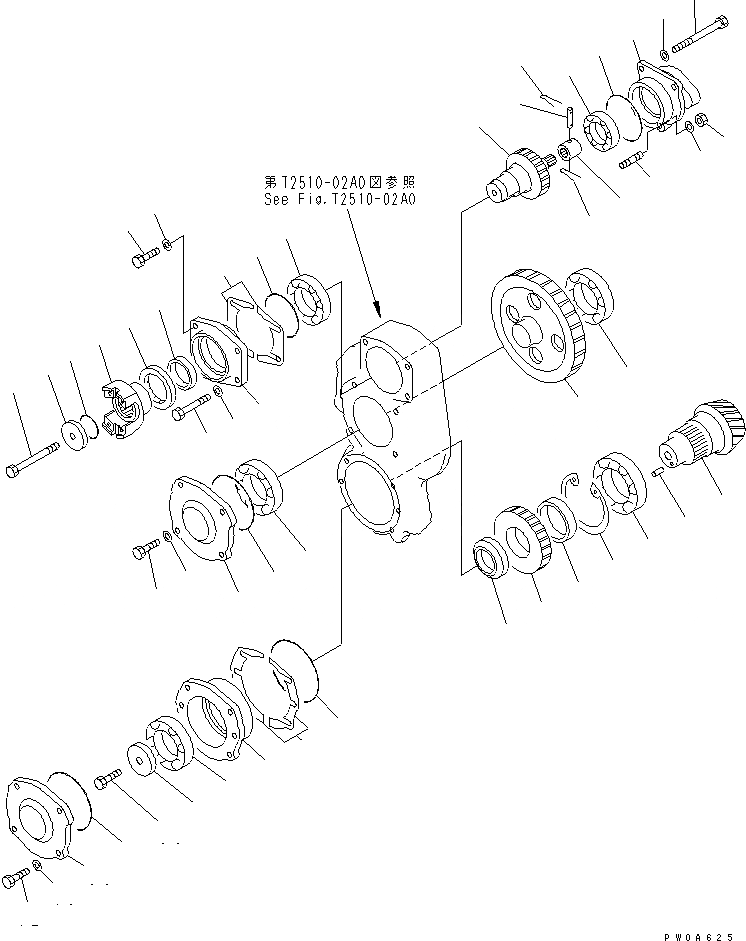 Схема запчастей Komatsu D61EX-12A-W - ТЯГОВ. ЛЕБЕДКА (ПЕРЕДАЧА) РАБОЧЕЕ ОБОРУДОВАНИЕ
