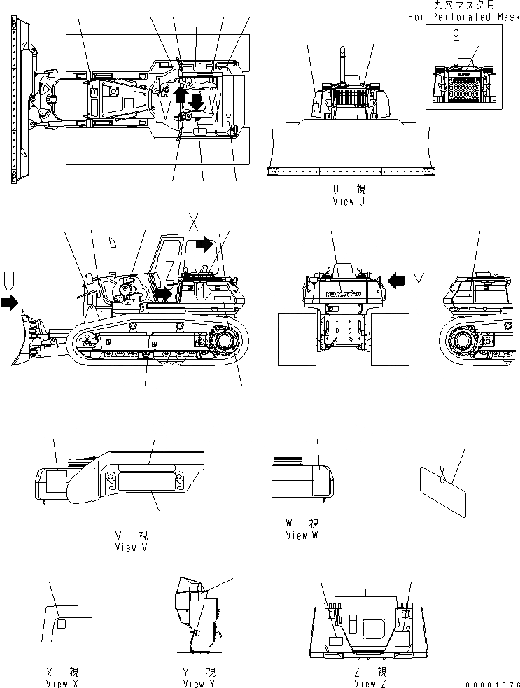 Схема запчастей Komatsu D61EX-12A-W - МАРКИРОВКА (АНГЛ.) (DEX) МАРКИРОВКА