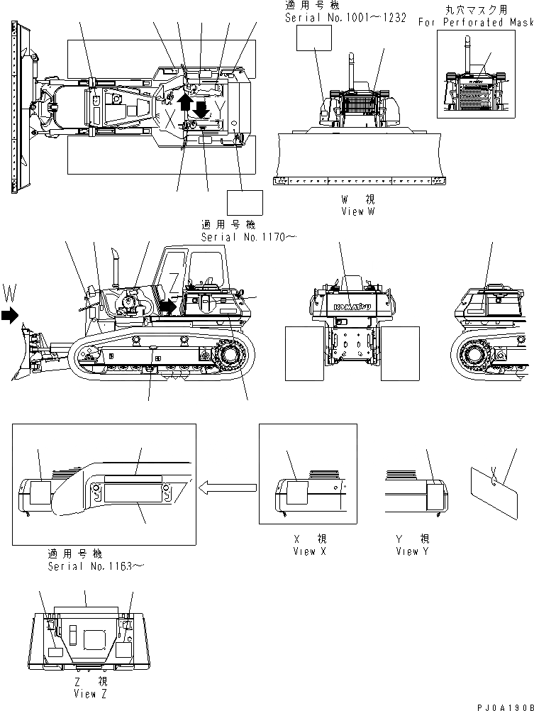 Схема запчастей Komatsu D61EX-12 - МАРКИРОВКА (АНГЛ.) (DEX) МАРКИРОВКА