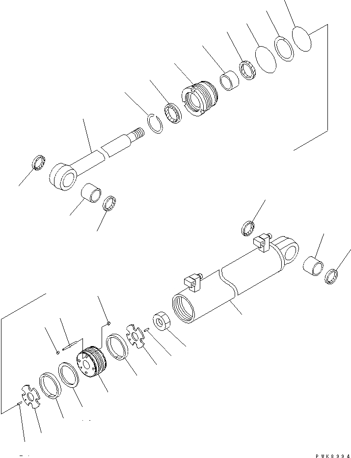Схема запчастей Komatsu D61EX-12 - ГИДРОЦИЛИНДР ПОДЪЕМА (ПОЛУСФЕРИЧ. ОТВАЛ) ОСНОВН. КОМПОНЕНТЫ И РЕМКОМПЛЕКТЫ