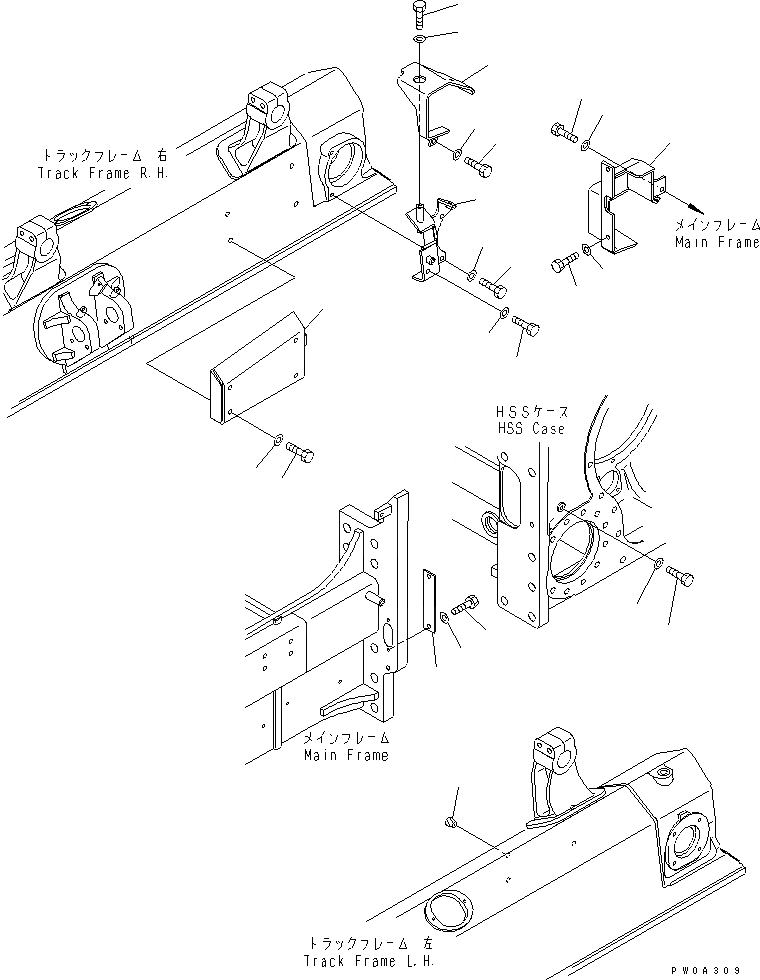 Схема запчастей Komatsu D61P-12-L - ЛИНИЯ ПЕРЕКОСА (COVER) (ДЛЯ SUPER DAMP AREA DOZER)(№99-) ГИДРАВЛИКА