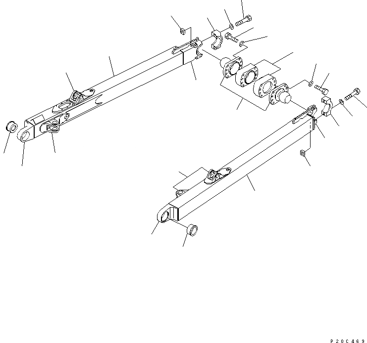 Схема запчастей Komatsu D61P-12-L - DOZER РАМА (ДЛЯ SUPER DAMP AREA DOZER)(№99-) РАБОЧЕЕ ОБОРУДОВАНИЕ