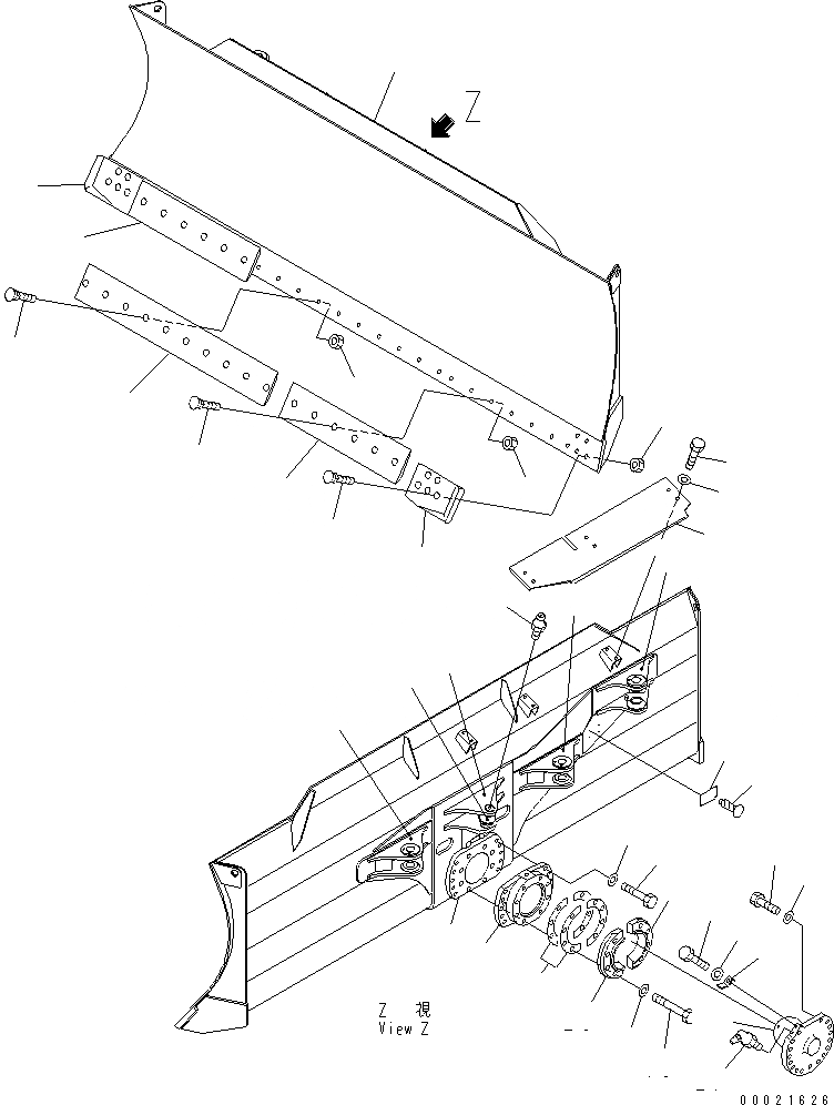 Схема запчастей Komatsu D61P-12 - ОПОРНЫЙ ЭЛЕМЕНТ ЛЕНИВЦА ХОДОВАЯ