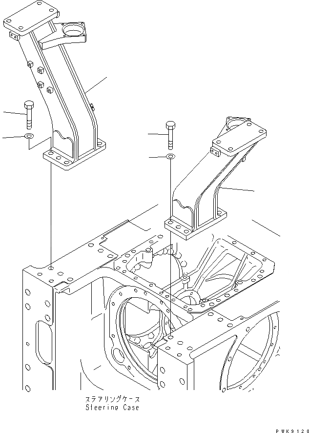 Схема запчастей Komatsu D61PX-12A-W - ROPS КОРПУС КРЕПЛЕНИЯ ЧАСТИ КОРПУСА