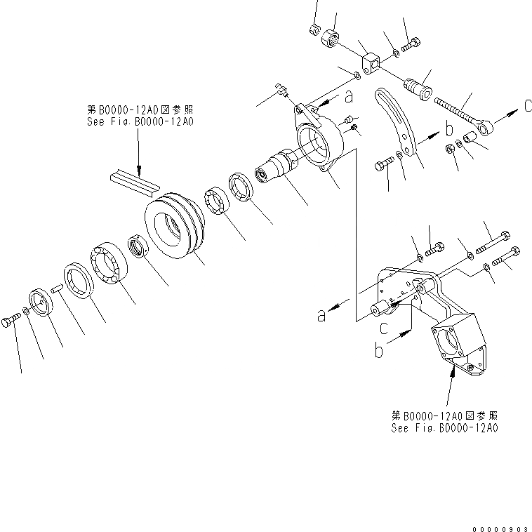 Схема запчастей Komatsu D61PX-12 - НАТЯЖНОЙ РОЛИК(№-) КОМПОНЕНТЫ ДВИГАТЕЛЯ