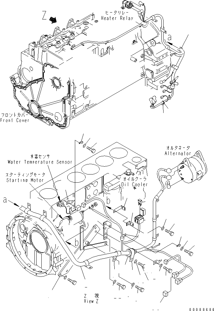 Схема запчастей Komatsu D63E-12 - ДВИГАТЕЛЬ ЭЛЕКТРОПРОВОДКА (ПРАВ.) (/) (ДЛЯ TОБОД КОЛЕСАMING DOZER) КОМПОНЕНТЫ ДВИГАТЕЛЯ