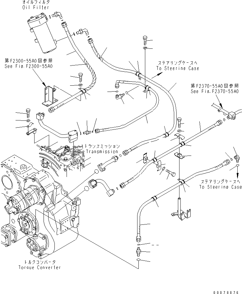 Схема запчастей Komatsu D63E-12 - МУФТА И ТОРМОЗ. (ТРУБЫ) (/) СИЛОВАЯ ПЕРЕДАЧА И КОНЕЧНАЯ ПЕРЕДАЧА