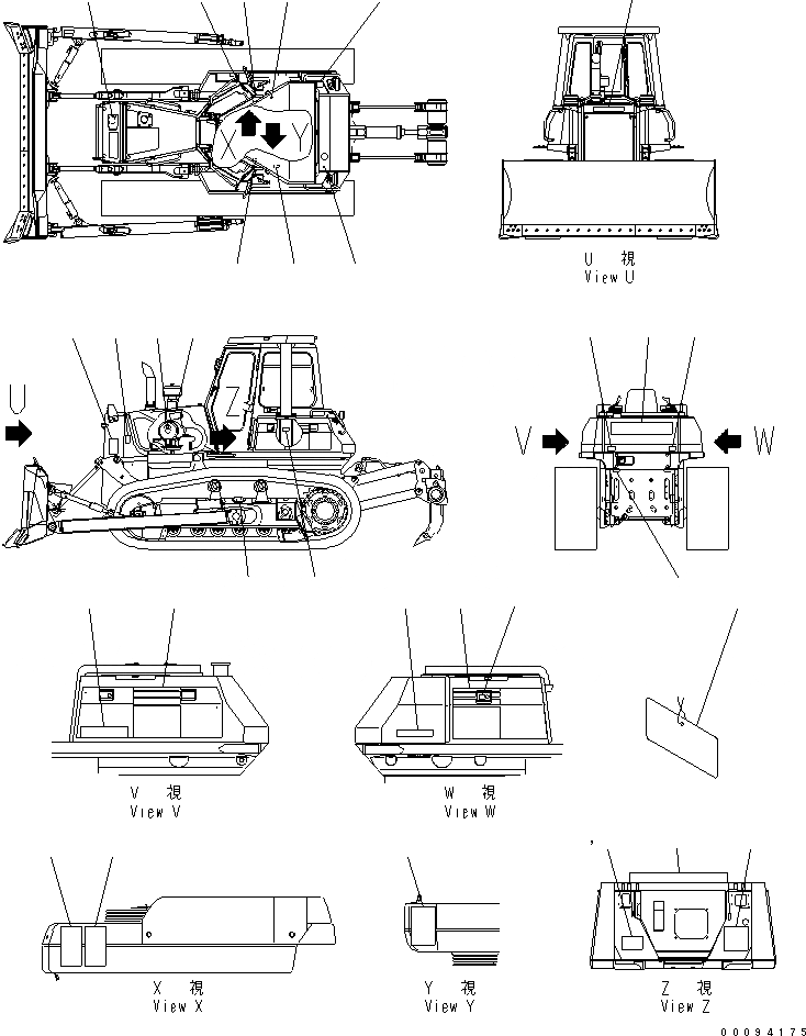 Схема запчастей Komatsu D63E-12 - МАРКИРОВКА (КИТАЙ) (ДЛЯ TОБОД КОЛЕСАMING DOZER) МАРКИРОВКА