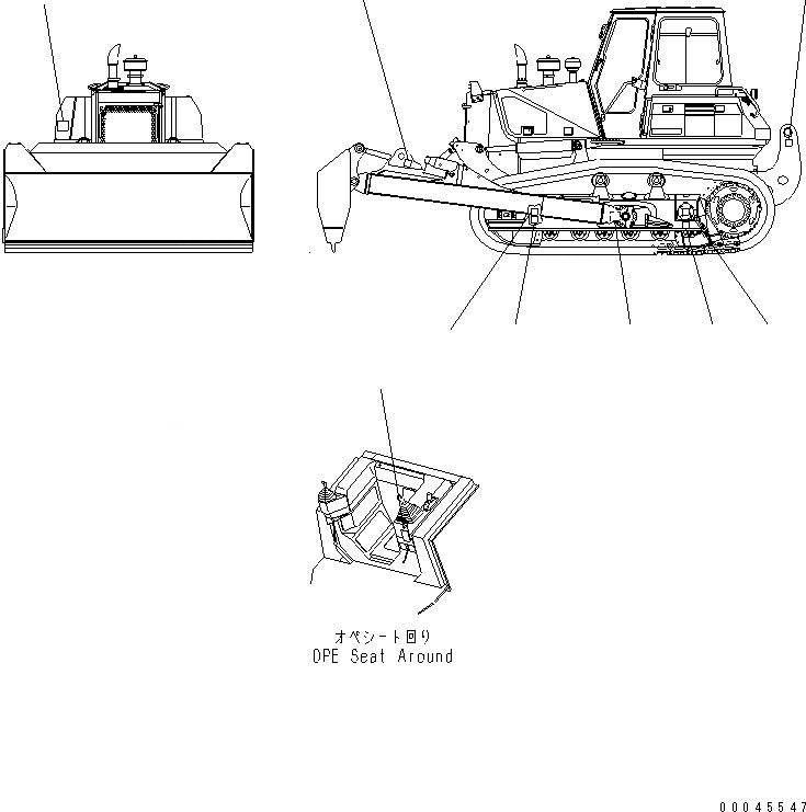 Схема запчастей Komatsu D63E-12 - МАРКИРОВКА ЦЕНТРА ТЯЖЕСТИ (ДЛЯ TОБОД КОЛЕСАMING DOZER) МАРКИРОВКА