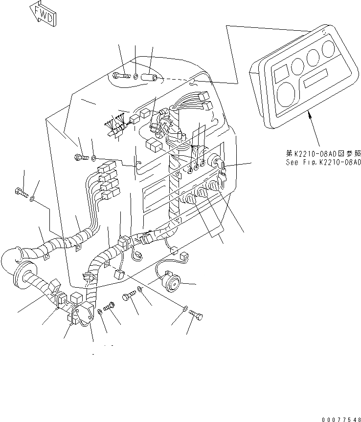 Схема запчастей Komatsu D63E-12 - ПРИБОРНАЯ ПАНЕЛЬ (АКСЕССУАРЫ) КАБИНА ОПЕРАТОРА И СИСТЕМА УПРАВЛЕНИЯ