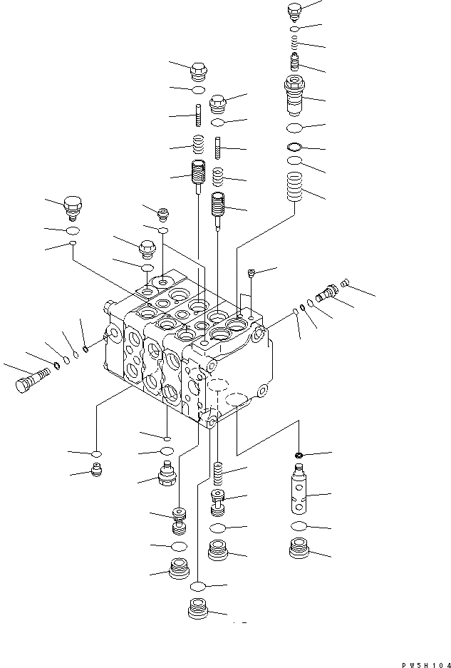 Схема запчастей Komatsu D63E-12 - ОСНОВН. КЛАПАН (-КЛАПАН) (/7) ОСНОВН. КОМПОНЕНТЫ И РЕМКОМПЛЕКТЫ