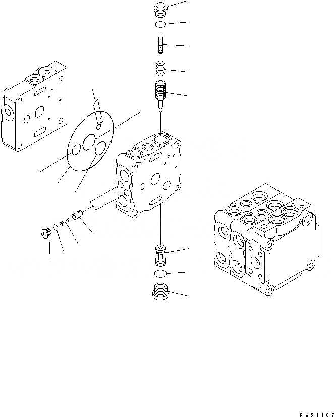 Схема запчастей Komatsu D63E-12 - ОСНОВН. КЛАПАН (-КЛАПАН) (/7) ОСНОВН. КОМПОНЕНТЫ И РЕМКОМПЛЕКТЫ
