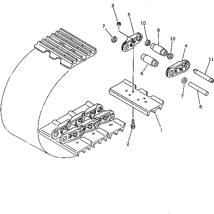 Схема запчастей Komatsu D65A-11D - ГУСЕНИЦЫ (СО СЦЕПНЫМ ПАЛЬЦЕМ) (ТРОЙНОЙ ГРУНТОЗАЦЕП.)(№-8) ГУСЕНИЦЫ