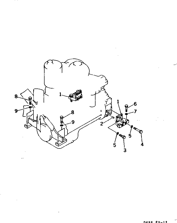 Схема запчастей Komatsu D65E-12 - КРЕПЛЕНИЕ ДВИГАТЕЛЯ (ЖЕСТК.)(№9-) КОМПОНЕНТЫ ДВИГАТЕЛЯ