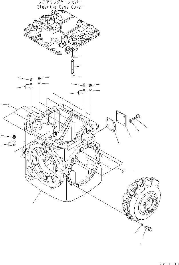 Схема запчастей Komatsu D65E-12 - МУФТА И ТОРМОЗ. (КОРПУС)(№-) СИЛОВАЯ ПЕРЕДАЧА И КОНЕЧНАЯ ПЕРЕДАЧА