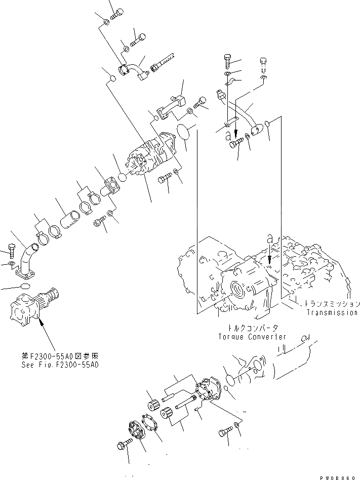 Схема запчастей Komatsu D65E-12 - МУФТА И ТОРМОЗ. (НАСОС)(№9-) СИЛОВАЯ ПЕРЕДАЧА И КОНЕЧНАЯ ПЕРЕДАЧА